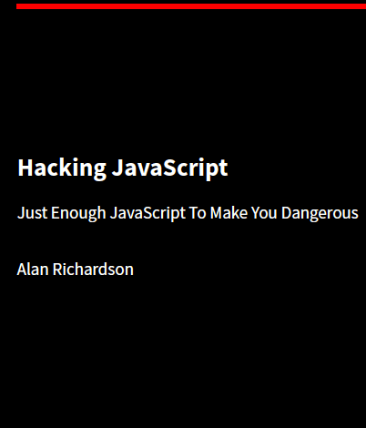 Hacking Javascript Book Cover